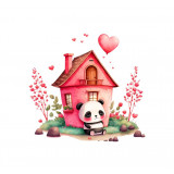 Sticker decorativ Casa Ursului Panda, Roz, 52 cm, 3517ST