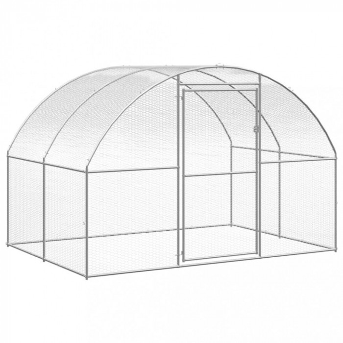 vidaXL Volieră de păsări pentru exterior, 3x2x2 m, oțel galvanizat