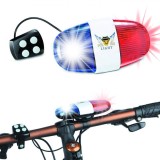 Sirena Bicicletă, Model Poliție, Funcție Flash, 4 Tonuri, Multicolor, Oem