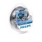 Set 2 Becuri Auto Halogen Philips H4 WhiteVision Ultra, 12V, 60/55W