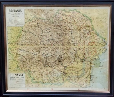 Romania, Harta Turistica, 1939 foto