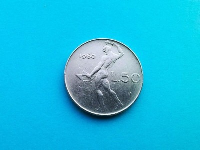 Lichidare stoc-50 Lire 1960-Italia-XF-+-RAR !!!!! foto