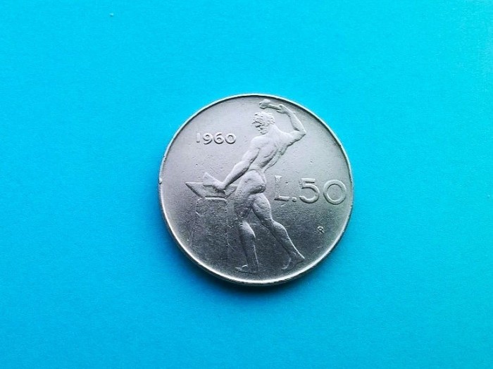 Lichidare stoc-50 Lire 1960-Italia-XF-+-RAR !!!!!