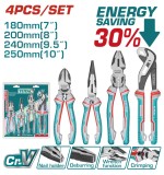TOTAL - SET 4 CLESTI - CLESTE TAIETOR 7'', CLESTE CU VARF ASCUTIT 8'', PATENT UNIVERSAL 9.5'', CLEST