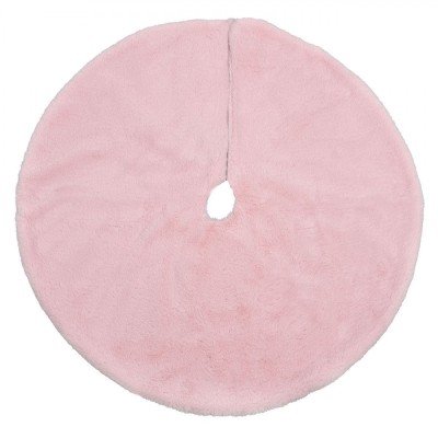 Fustă Decorativă Brad Crăciun, Blană Artificială, Diametru 60cm, Culoare Roz foto
