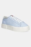 Tommy Jeans sneakers FLATFORM CANVAS SNEAKER femei, EN0EN02792