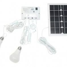 Sistem Pentru Iluminat Cu 2 Becuri Panou Solar 5V/5,5W Si 1xUsb Incarcare Telefon BK69217 190221-12