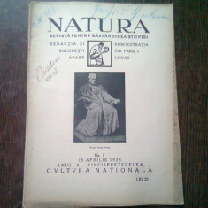 REVISTA NATURA NR.1/1926