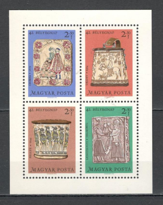 Ungaria.1969 Ziua marcii postale:Ceramica-Bl. SU.310