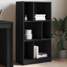 vidaXL Bibliotecă, negru, 57x28,5x107,5 cm, lemn prelucrat