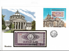 FDC ?i bancnota- UNC: -ROMANIA-1987-10 LEI foto