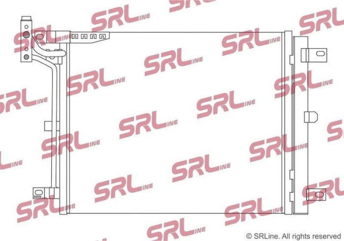 Condensator climatizare AC Jeep Wrangler, motor: 2.0 T, 3.0 MultiJet, 3.6 V6, Condensator cu uscator integrat; Mhev, 510x395x16, SRLine, miez si