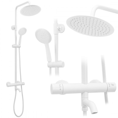 Set de dus cu termostat Lungo White Matt foto