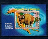 Guinea Ecuatoriala 1977 - Fauna din America de Nord, animale, colita neuzata