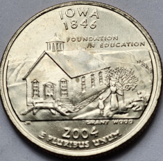 25 cents / quarter 2004 USA, Iowa, litera D, unc, km#358 foto