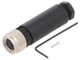 Conector M8 Mamă 3 PIN Drept pe Cablu 4A IP67 60V