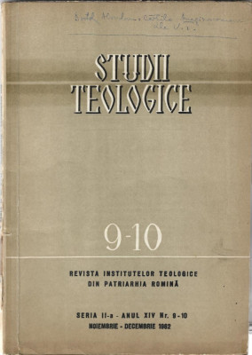 Studii teologice Anul XIV nr. 9-10 foto