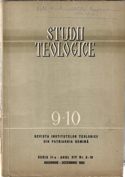Studii teologice Anul XIV nr. 9-10