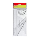 Set Geometrie 4 Piese (rigla, Raportor, 2 Echere) Herlitz