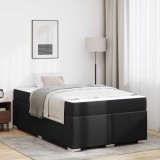vidaXL Cadru de pat cu saltea Negru 120 x 200 cm țesătură 3399234