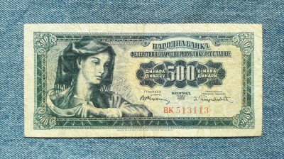 500 Dinara 1955 Iugoslavia foto