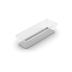 Organizator Curver SISTEMO 3, transparent/gri, 7,5x22,5x5 cm, pentru sertar