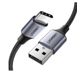 CABLU alimentare si date Ugreen, &quot;US288&quot;, Fast Charging Data Cable pt. smartphone, USB la USB Type-C, 5V/3A, nickel plating, braided, 0.5m, alb, &quot;6013