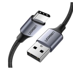 CABLU alimentare si date Ugreen, &amp;quot;US288&amp;quot;, Fast Charging Data Cable pt. smartphone, USB la USB Type-C, 5V/3A, nickel plating, braided, 0.5m, alb, &amp;quot;6013 foto