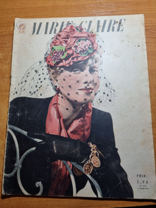revista marie claire 15 martie 1940-limba franceza,moda,machiaj,retete,sfaturi