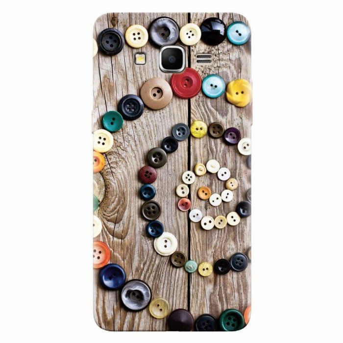 Husa silicon pentru Samsung Grand Prime, Colorful Buttons Spiral Wood Deck