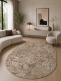 Covor Oval Mira 24016-132, Marime 60 x 110 cm, Maro, Inaltime Fir 6 mm, Antialergic, Polipropilena, Living, Dormitor, Sufragerie, Birou
