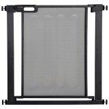 PawHut Poarta de Siguranta Reglabila 76-103 cm, Pentru C&acirc;ini și Animale, Negru