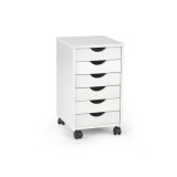 Dulapior rulant HM Simon 2, cu sertare, cu roti, front MDF, alb