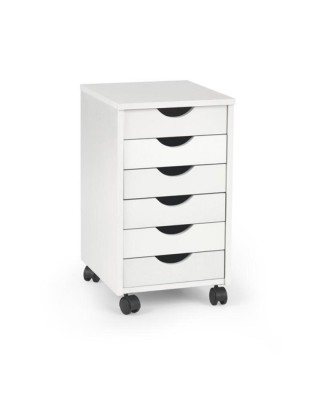 Dulapior rulant HM Simon 2, cu sertare, cu roti, front MDF, alb foto