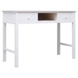 Cumpara ieftin Birou, alb, 108x45x76 cm, lemn masiv de paulownia