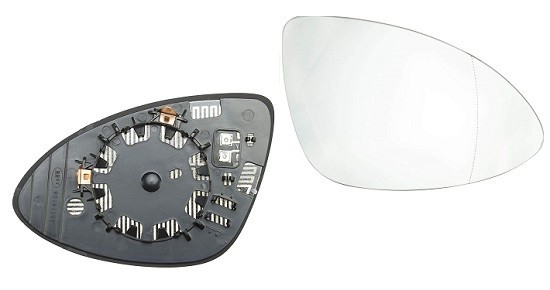Geam oglinda exterioara cu suport fixare Porsche Cayenne (92a), 10.2014-, Dreapta, incalzita; geam convex; cromat