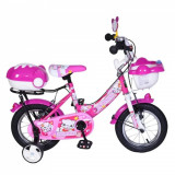 Bicicleta pentru copii cu roti ajutatoare 12 inch Pink 1282, Moni