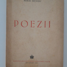 Carte veche 1943 Mihai Beniuc Poezii carte cu autograf