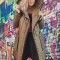 D852-7 Geaca Fashion lunga asimetrica cu gluga