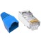 Set 100 mufe ecranate, conector metalic RJ 45 CAT5, CAT6 cu 100 manson de protectie flexibil