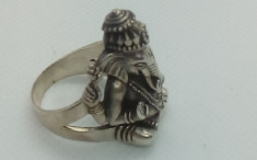 Inel argint,UNISEX, Ganesha foto