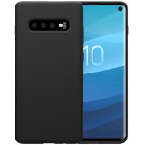 Husa protectie compatibila cu samsung s10 liquid silicone case negru, Flippy