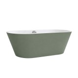 Cada baie freestanding Leziter Noa, Ovala, Verde Masliniu Exterior, Acrilica, 170x75x56 cm