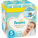 Scutece Pampers Premium Care XXL Box Marimea 5, 11- 16 kg, 136 buc