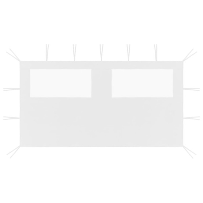 vidaXL Perete lateral foișor cu ferestre, alb, 4x2 m