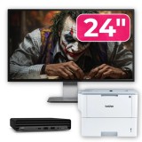 Pachet HP EliteDesk 800 G6 Mini PC i5-10500T, monitor 24 inch si imprimanta Brother