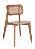 Cumpara ieftin Set 2 scaune lemn rattan maro Abby 52x56x83.5 cm
