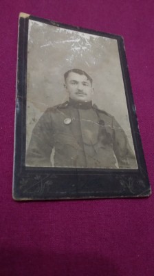 FOTO TIP 9/6 PE CARTON MILITAR ANII 1900 foto