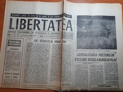 ziarul libertatea 12 - 13 noiembrie 1990 foto