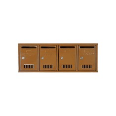 Modul de 4 cutii postale, maro, 740 x 260 x 75 mm